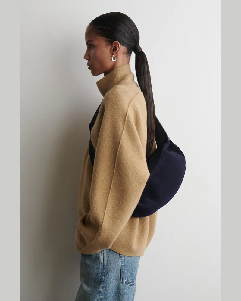 COS Swing Umhängetasche - Veloursleder Blau