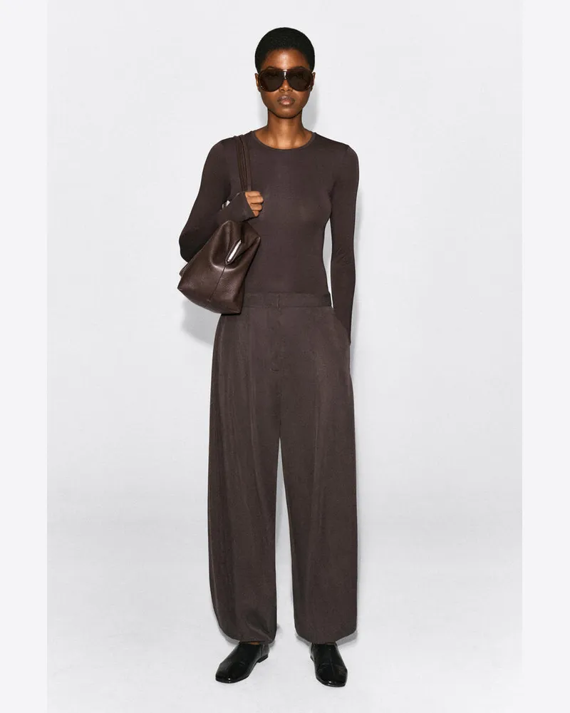 COS Hose Mit Weitem Bein Und Einsteller Am Saum Braun