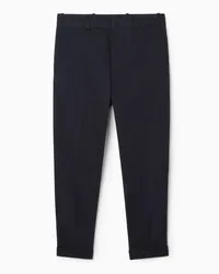 COS Schmal Zulaufende Twillhose Mit Umschlag Navyblau