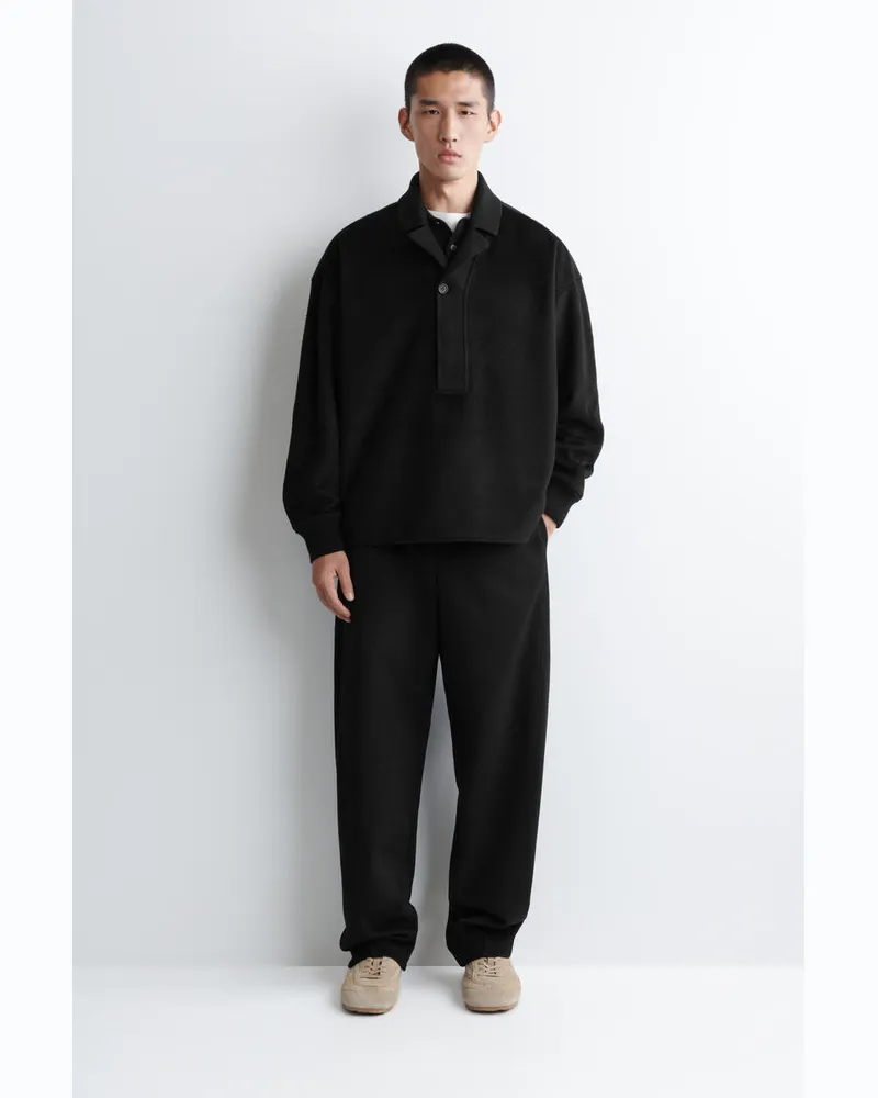 COS Hose Aus Woll-Mix Mit Barrel-Bein Schwarz