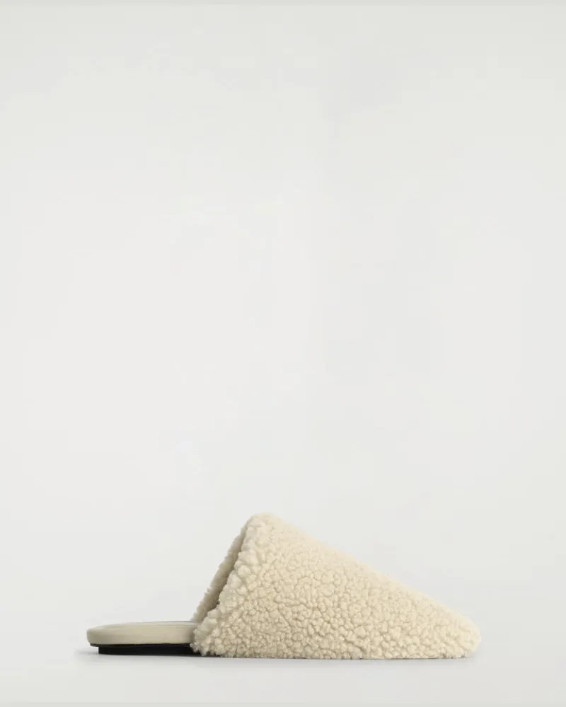 COS Shearling Mules Beige