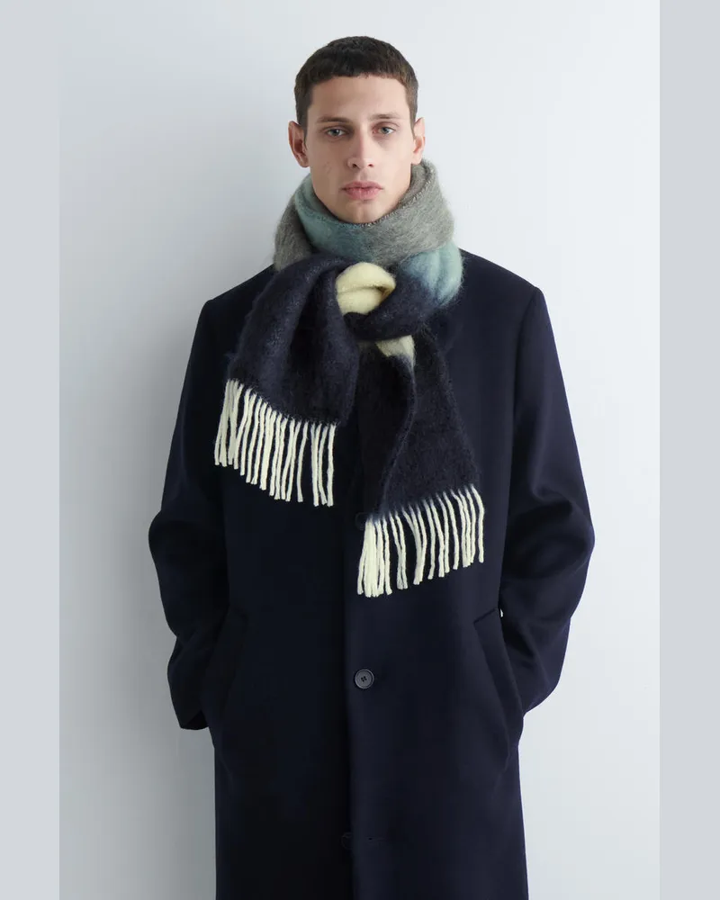 COS Mohairschal Mit Fransen Blau