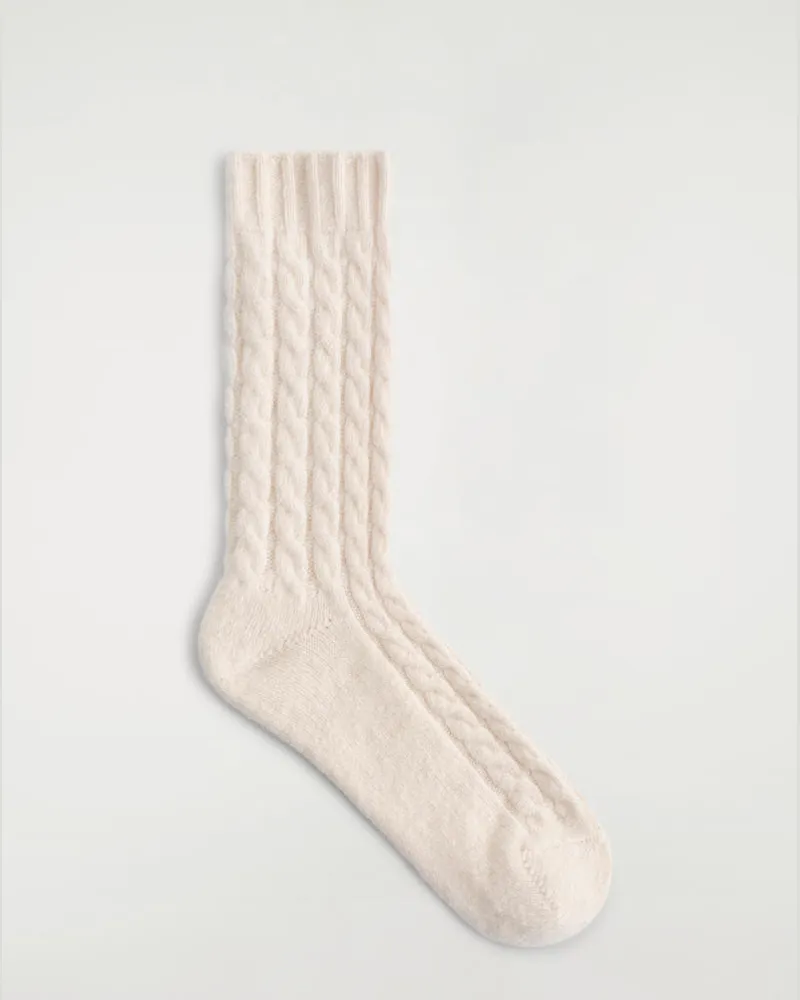 COS Wollsocken Mit Zopfstrickmuster Weiß