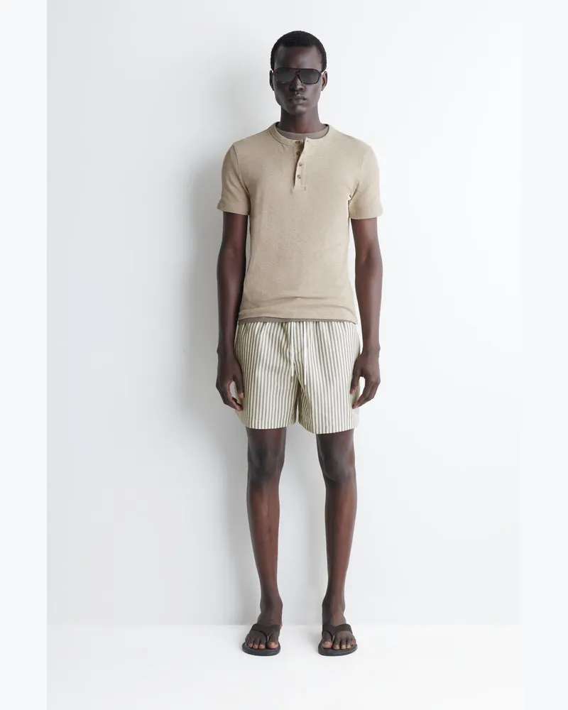 COS Gestreifte Badeshorts Grün