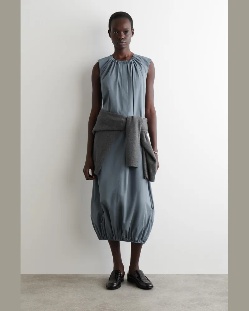 COS Midikleid Mit Bubble-Saum Grau