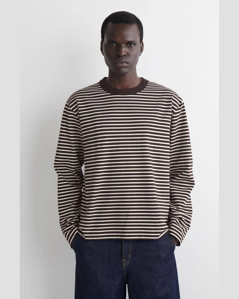 COS Lockeres Langarmshirt Aus Jersey Braun