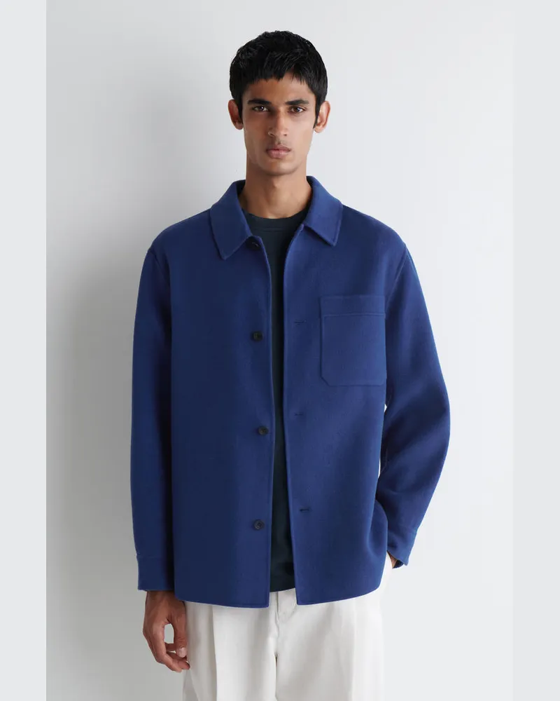 COS Gesteppte Hemdjacke Aus Wolle Blau