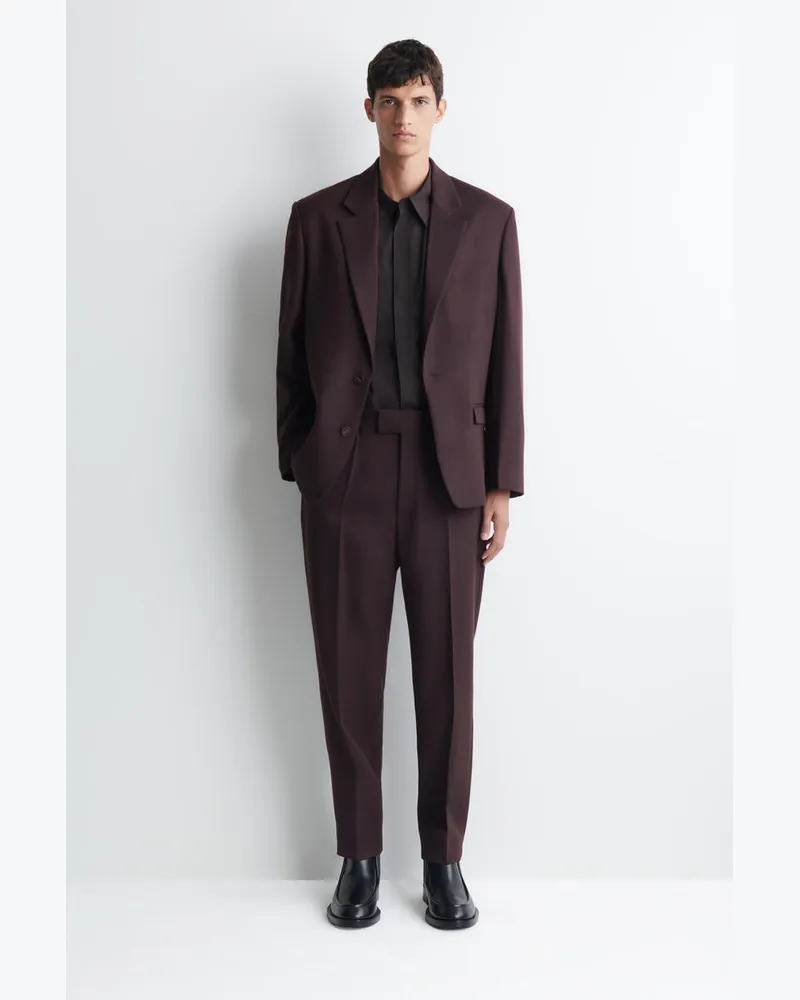 COS Hose Aus Woll-Twill Mit Schmal Zulaufendem Bein Braun