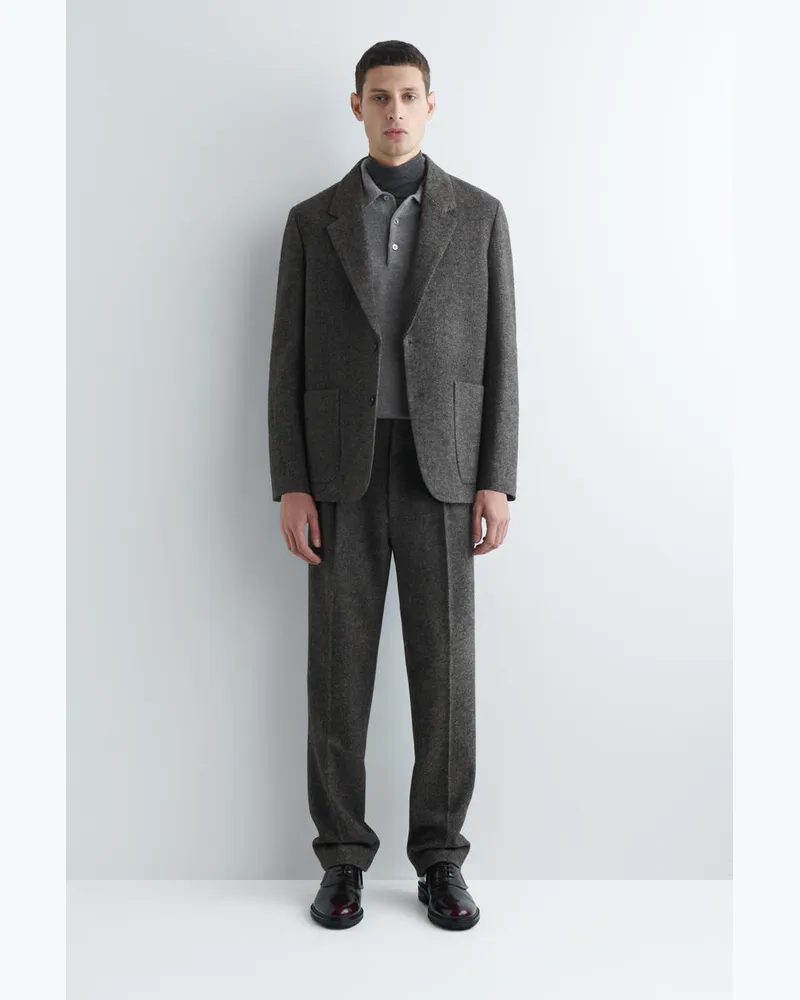 COS Wollhose Mit Fischgrätenmuster Und Geradem Bein Grün