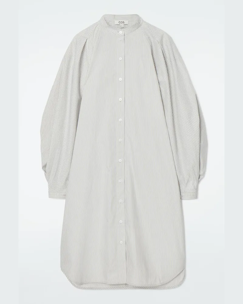 COS Hemdkleid In Midilänge Mit Grandad-Kragen Beige