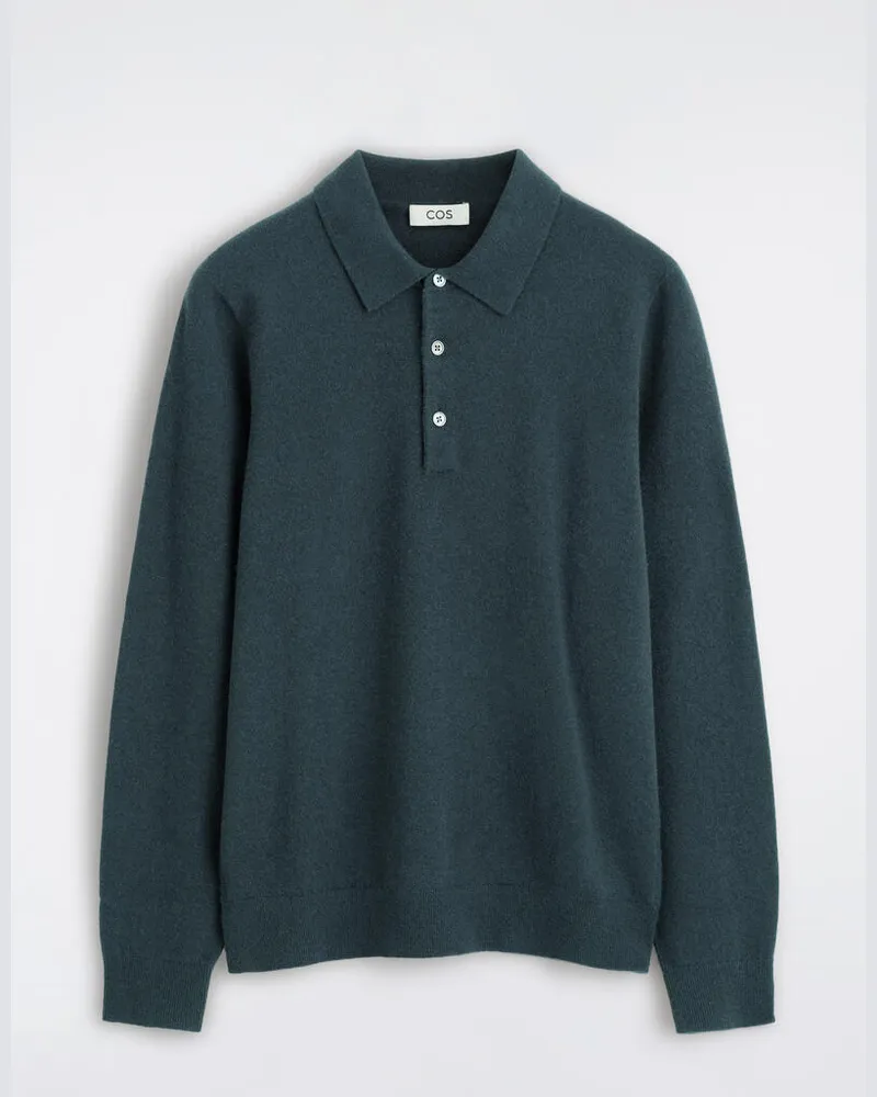 COS Polopullover Aus Reinem Kaschmir Grau