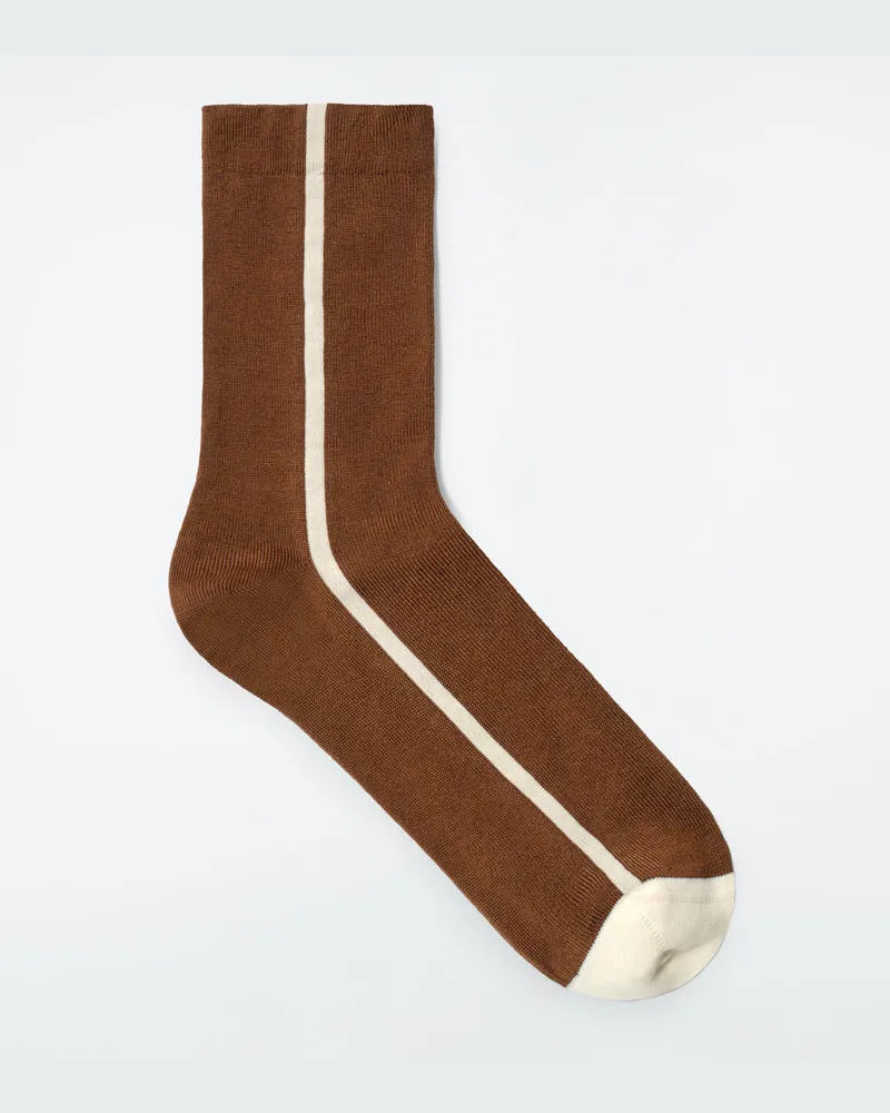 COS Gestreifte Socken Aus Baumwolle Braun