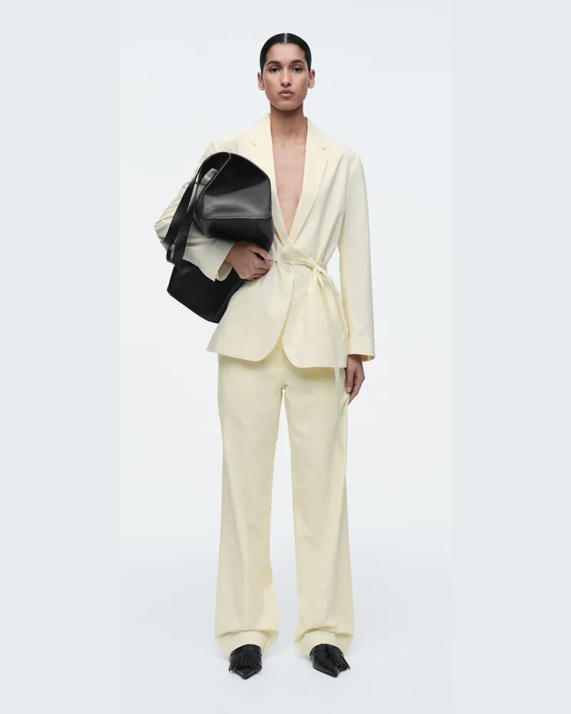 COS Elegante Baumwollhose Mit Geradem Bein Gelb