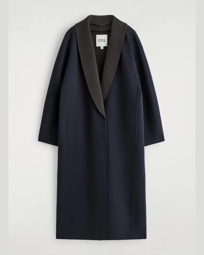 COS Mantel Aus Doubleface-Wolle Mit Schalkragen Blau