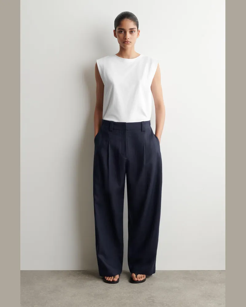 COS Leinenhose Mit Ballonbein Und Schnallendetail Blau