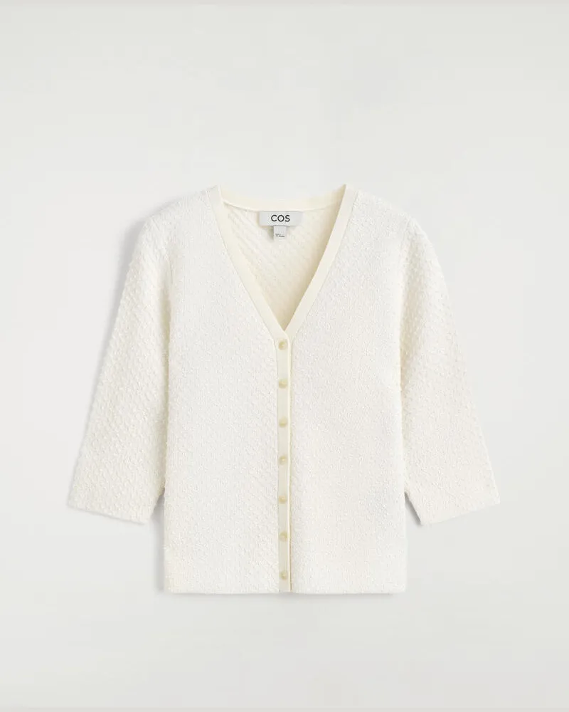 COS Strickjacke Aus Jacquard Weiß