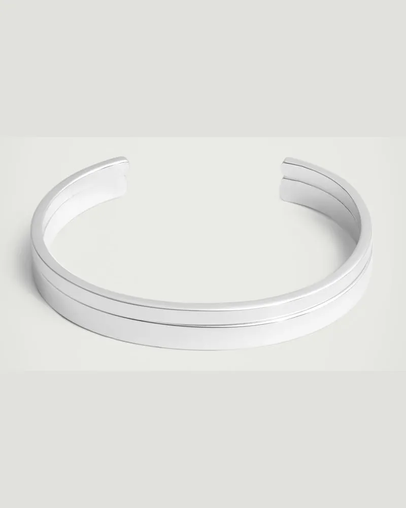 COS Zwei Ungleiche Armspangen Silberfarben