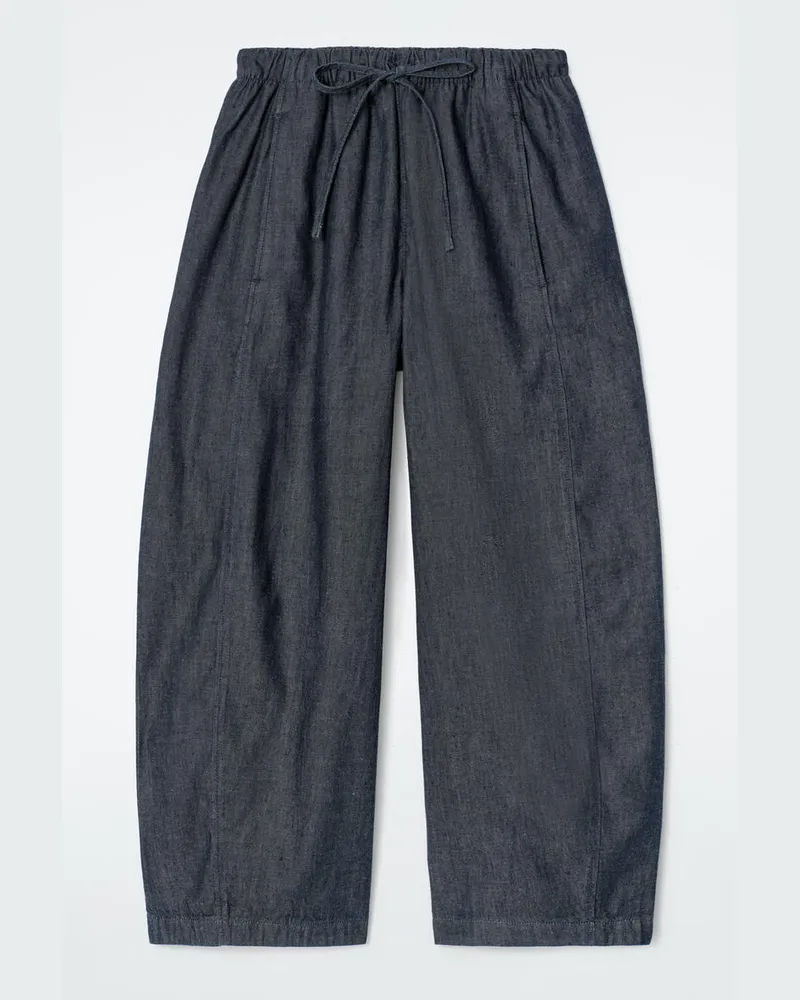 COS Hose Aus Denim Mit Kordelzugbund Und Barrel-Bein Blau