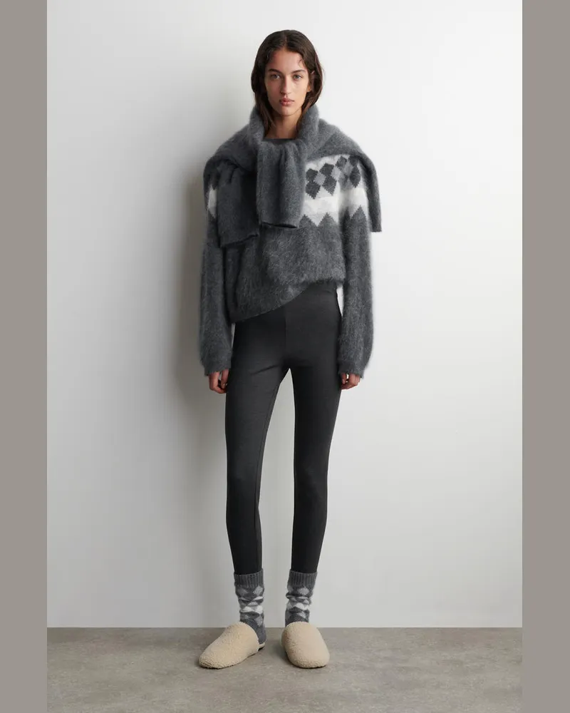 COS Kaschmirsocken Mit Fair-Isle-Motiv Grau