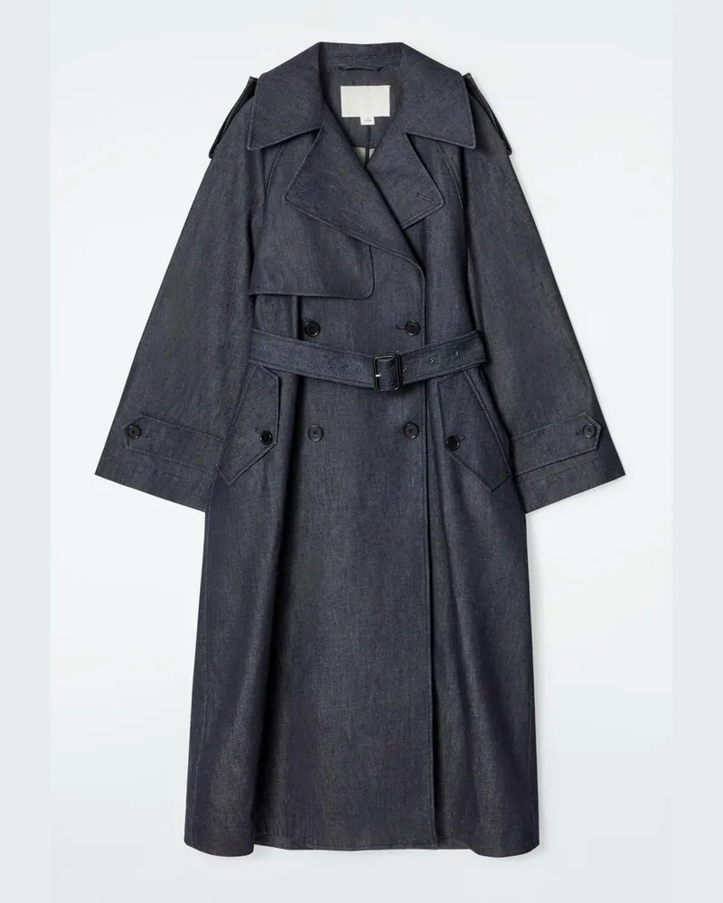 COS Oversized-Trenchcoat Aus Denim Blau