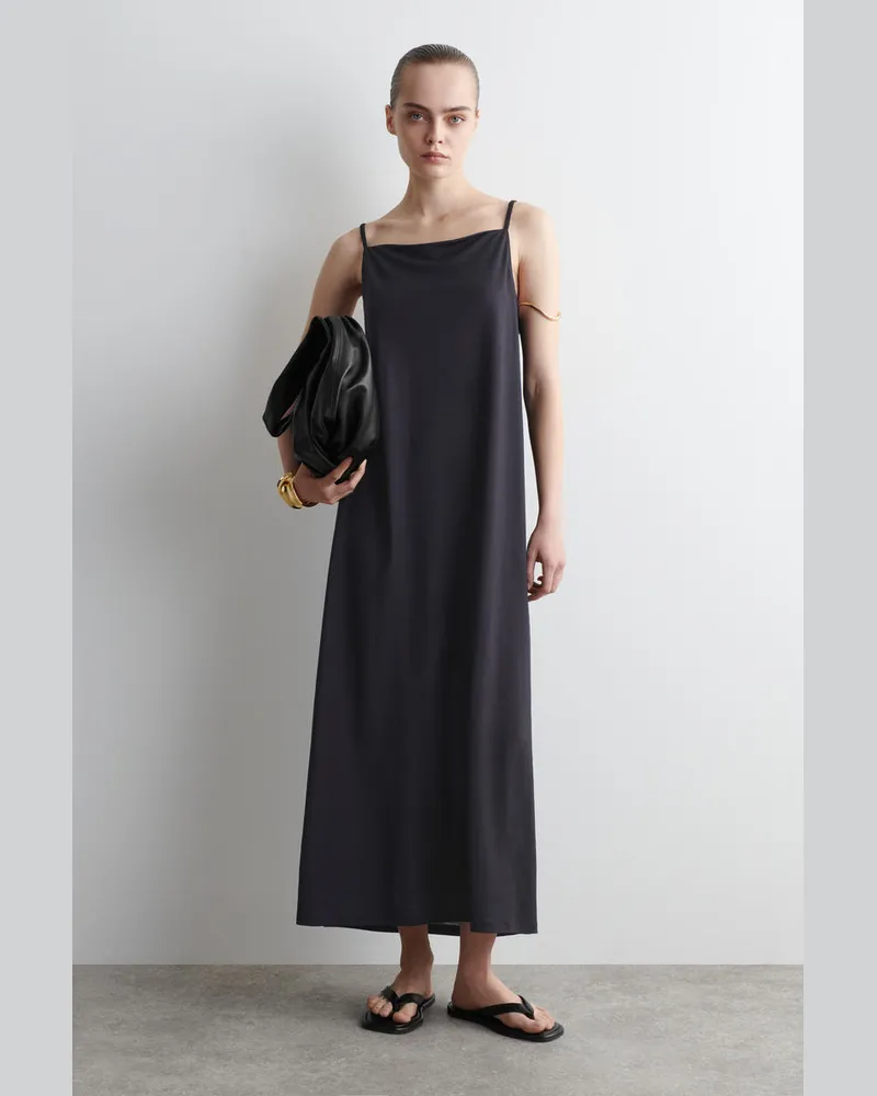 COS Jerseykleid Mit Trägern Und Karree-Ausschnitt Blau