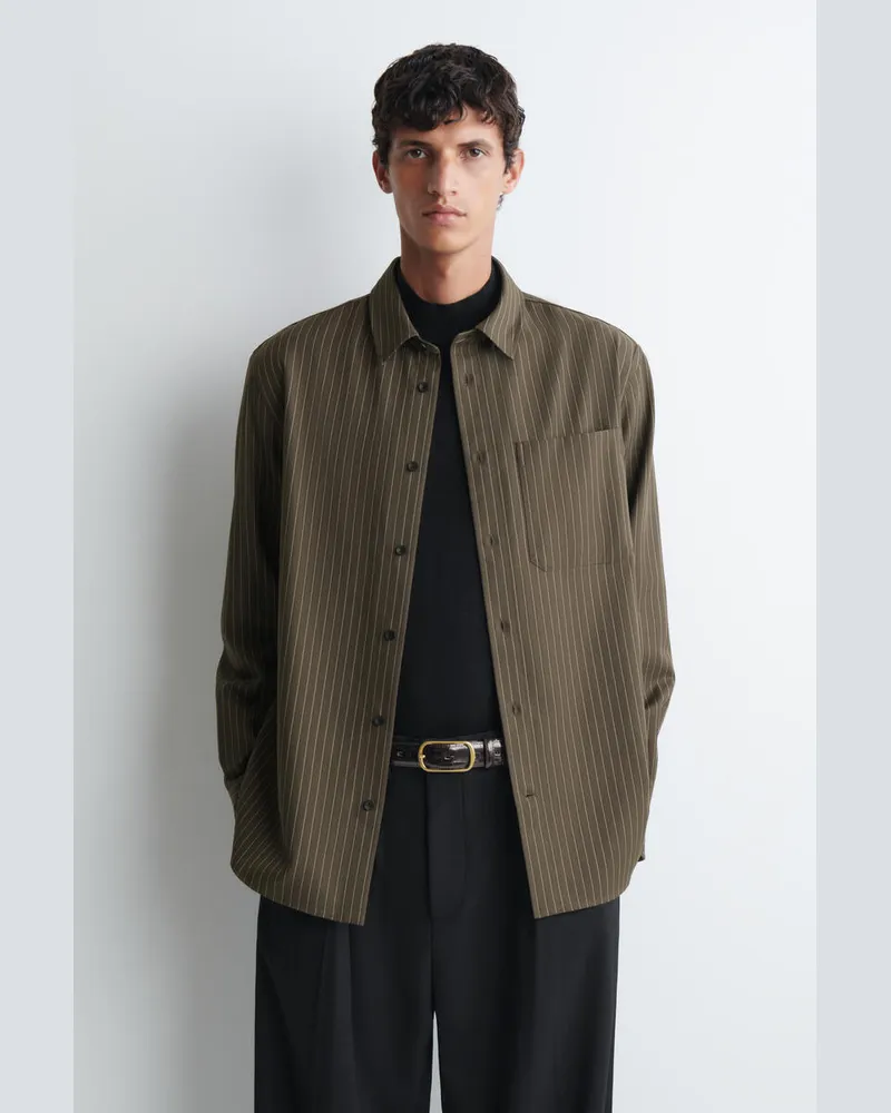 COS Lockeres Hemd Aus Twill Braun