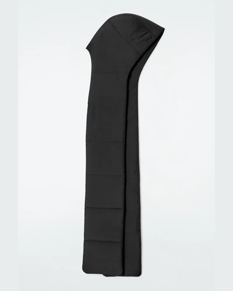 COS Wattierter Hybrider Kapuzenschal Schwarz