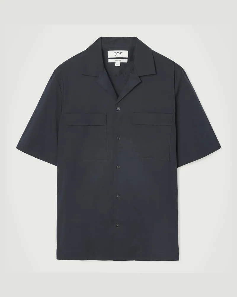 COS Kurzarmhemd Aus Baumwolle Im Utility-Stil Blau