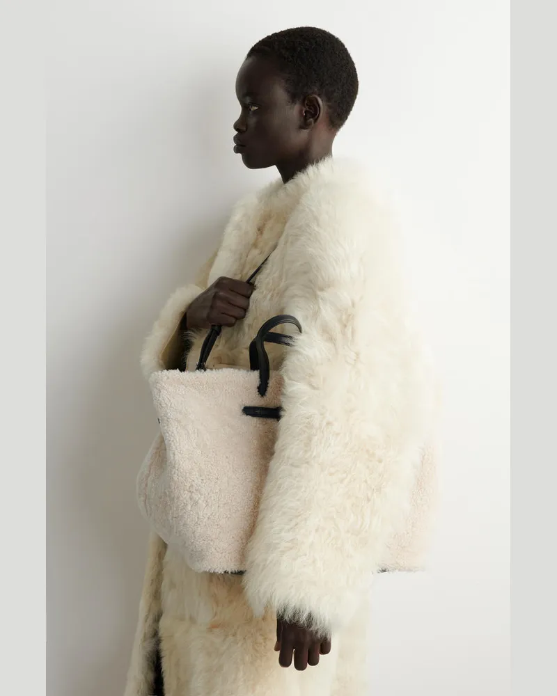COS Chalet Tote Bag - Shearling Beige