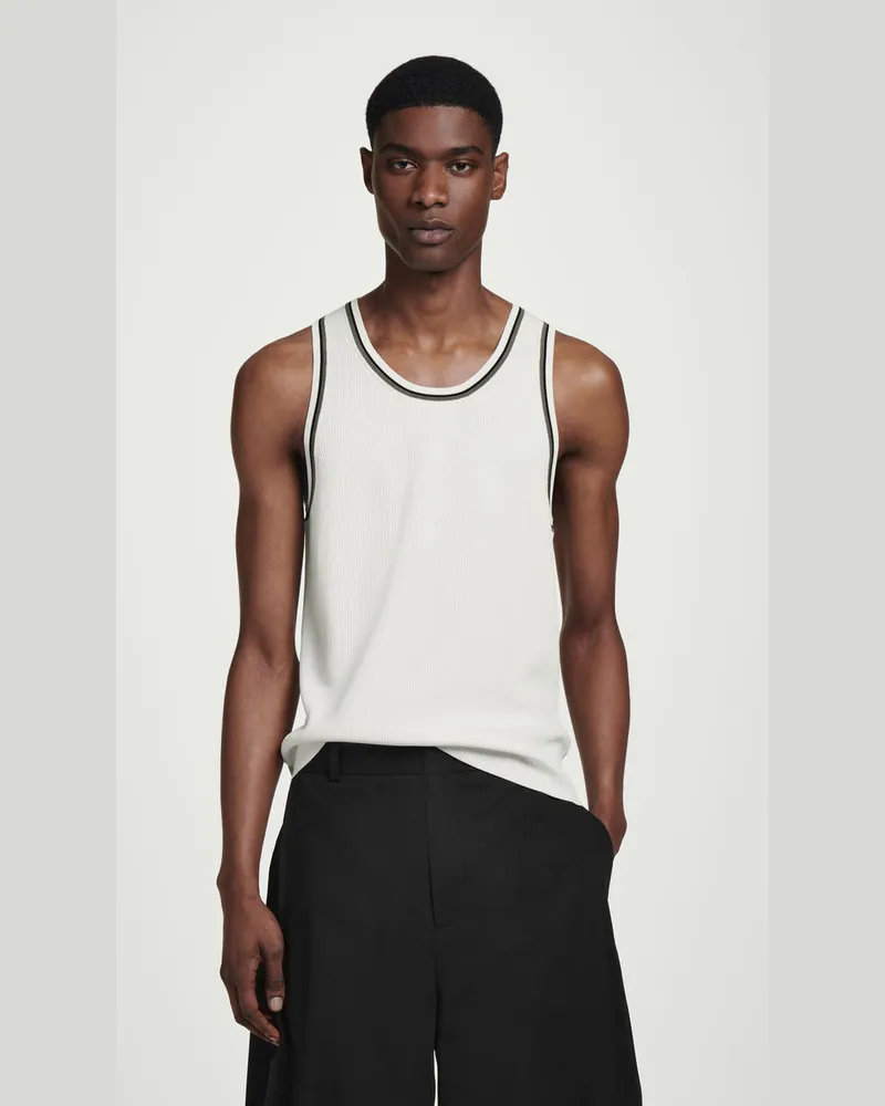 COS Geripptes Tanktop Mit Kontrastpartie Weiß