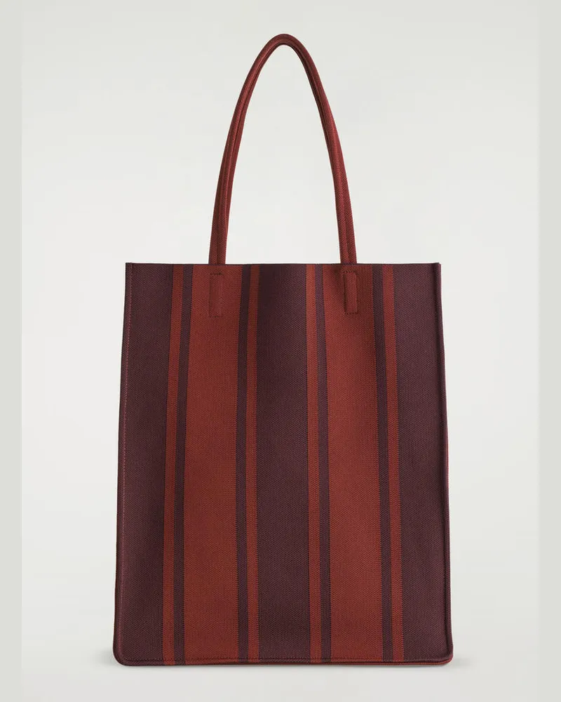 COS Gestreifte Tote Bag Rot