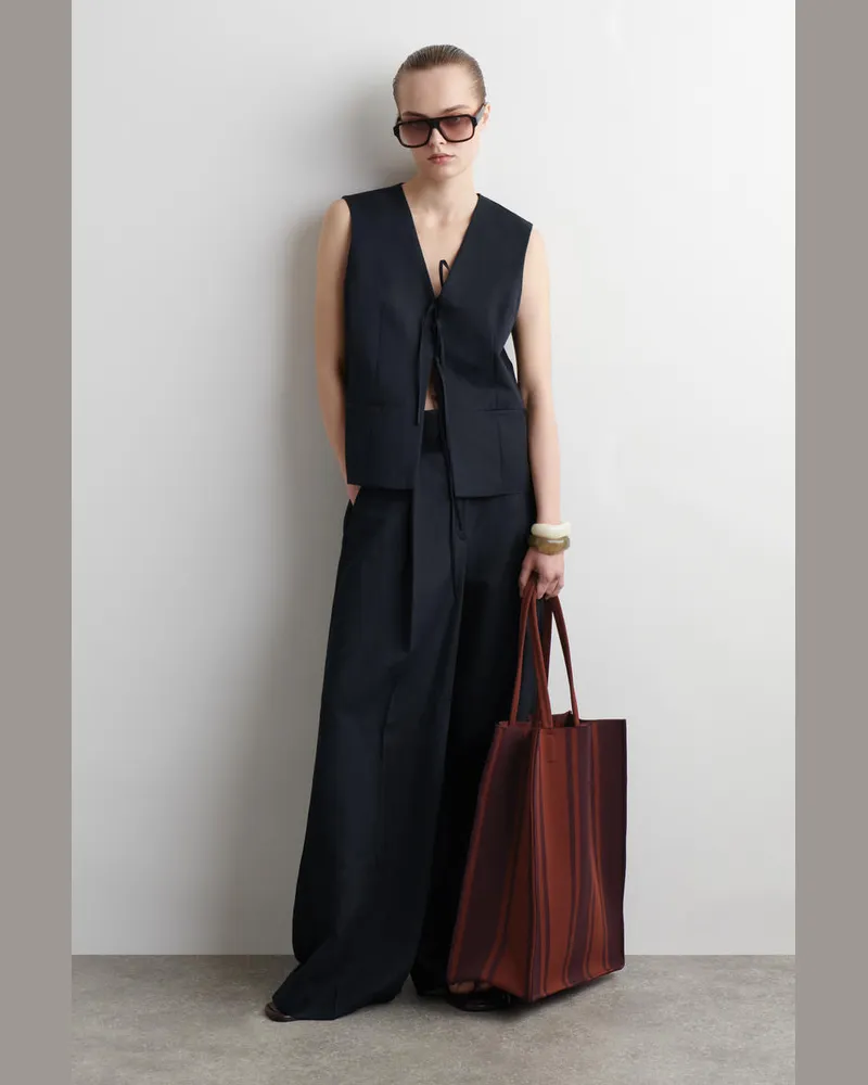 COS Gestreifte Tote Bag Rot