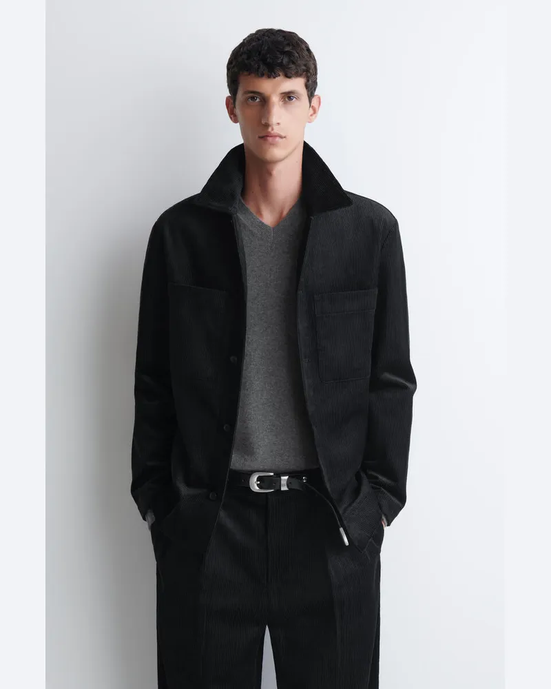 COS Hemdjacke Aus Baumwollcord Schwarz