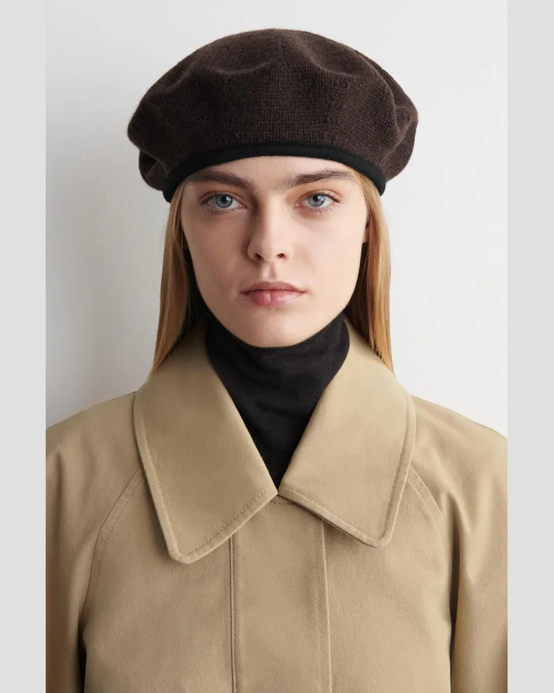 COS Barett Aus Woll-Yak-Mix Braun