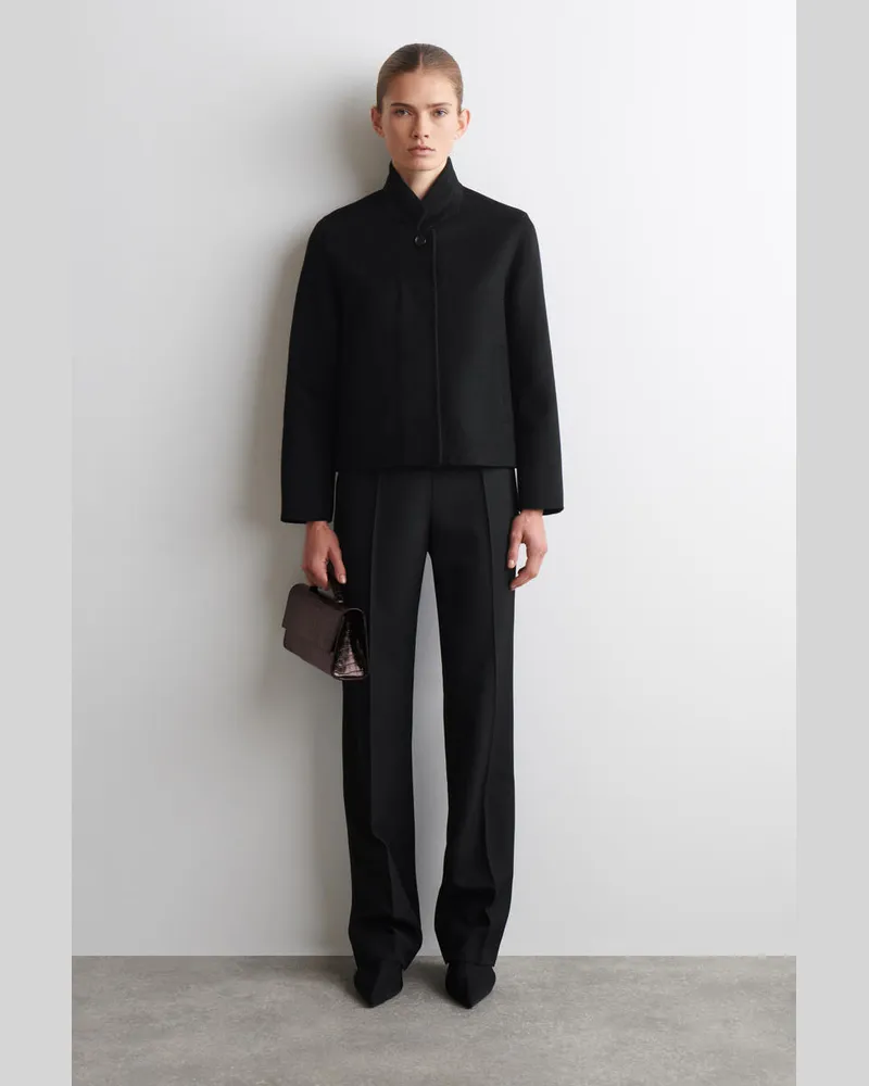 COS Strukturierte Jacke Aus Doubleface-Wolle Schwarz