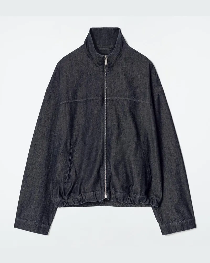 COS Oversized-Bomberjacke Aus Denim Blau