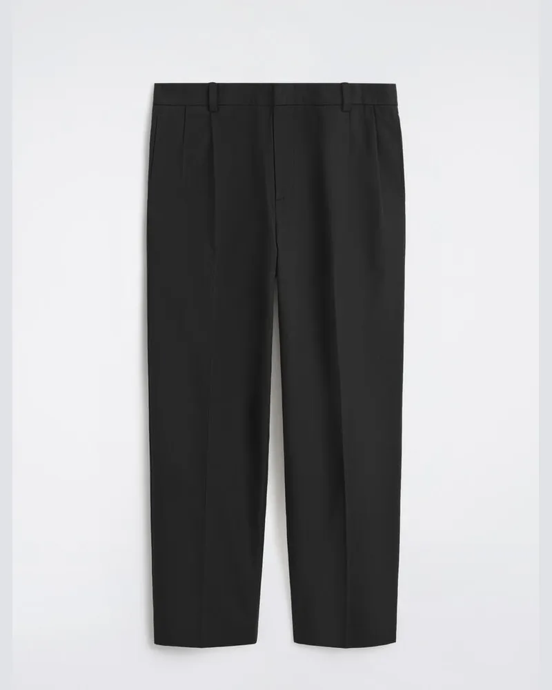 COS Lockere, Schmal Zulaufende Hose Mit Falten Schwarz