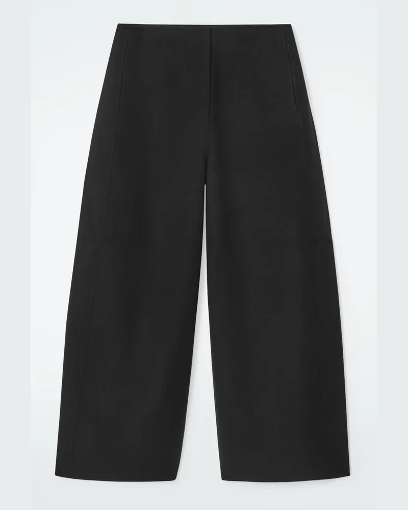 COS Hose Aus Doubleface-Wolle Mit Barrel-Bein Schwarz
