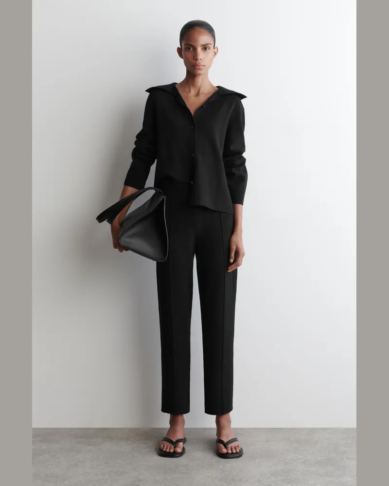 COS Strickhose Mit Geradem Bein Schwarz
