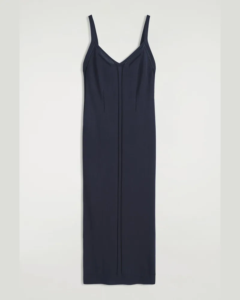 COS Gestricktes Slipdress In Midilänge Blau