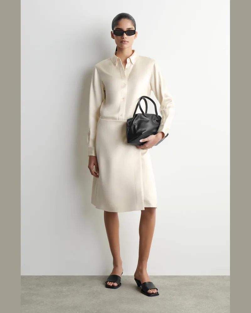 COS Wickelrock Aus Satin Weiß