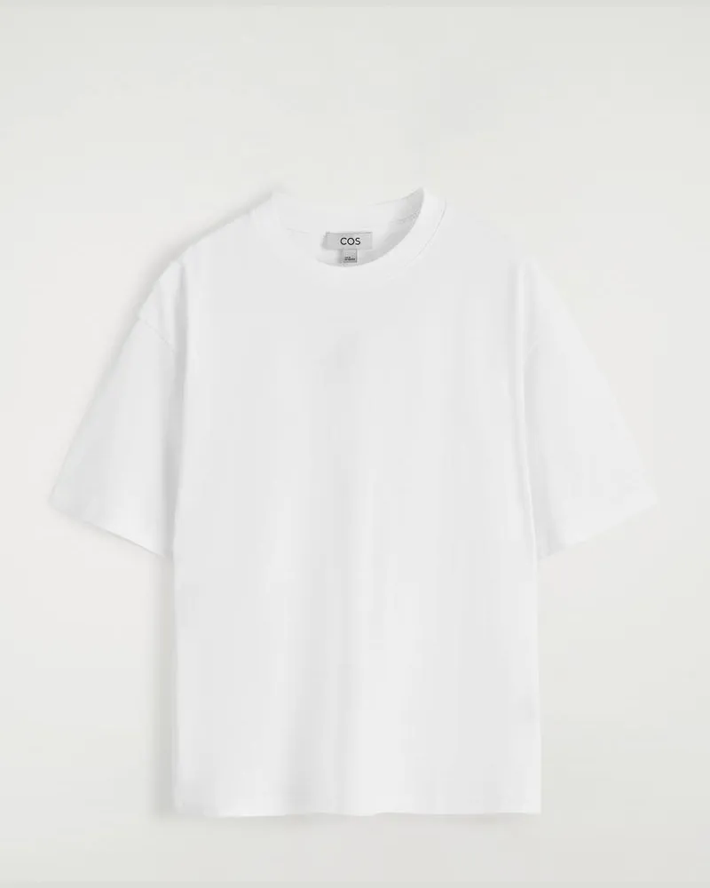 COS Lockeres Leichtes Baumwoll-T-Shirt Weiß