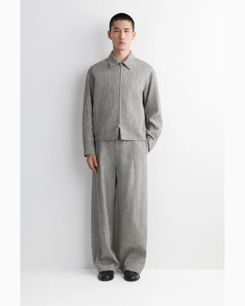 COS Lockere Leinenhose Mit Weitem Bein Grau