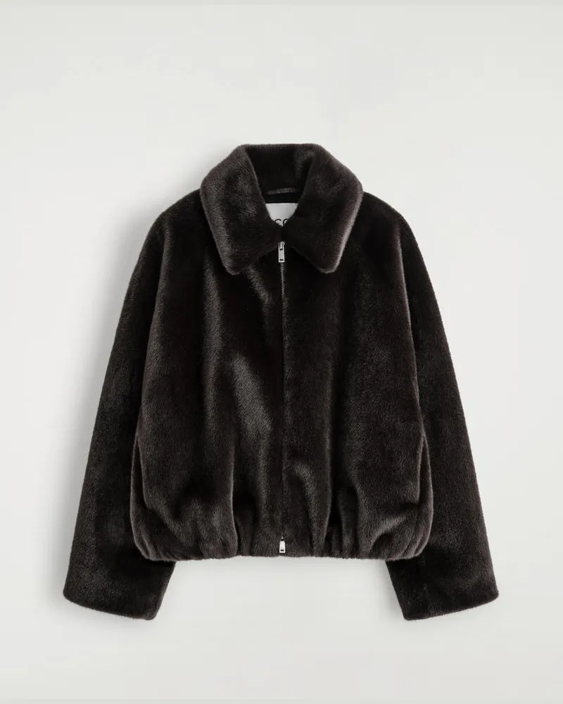COS Jacke In Felloptik Braun