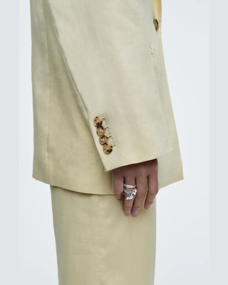 COS Ring Mit Floralem Element Silberfarben