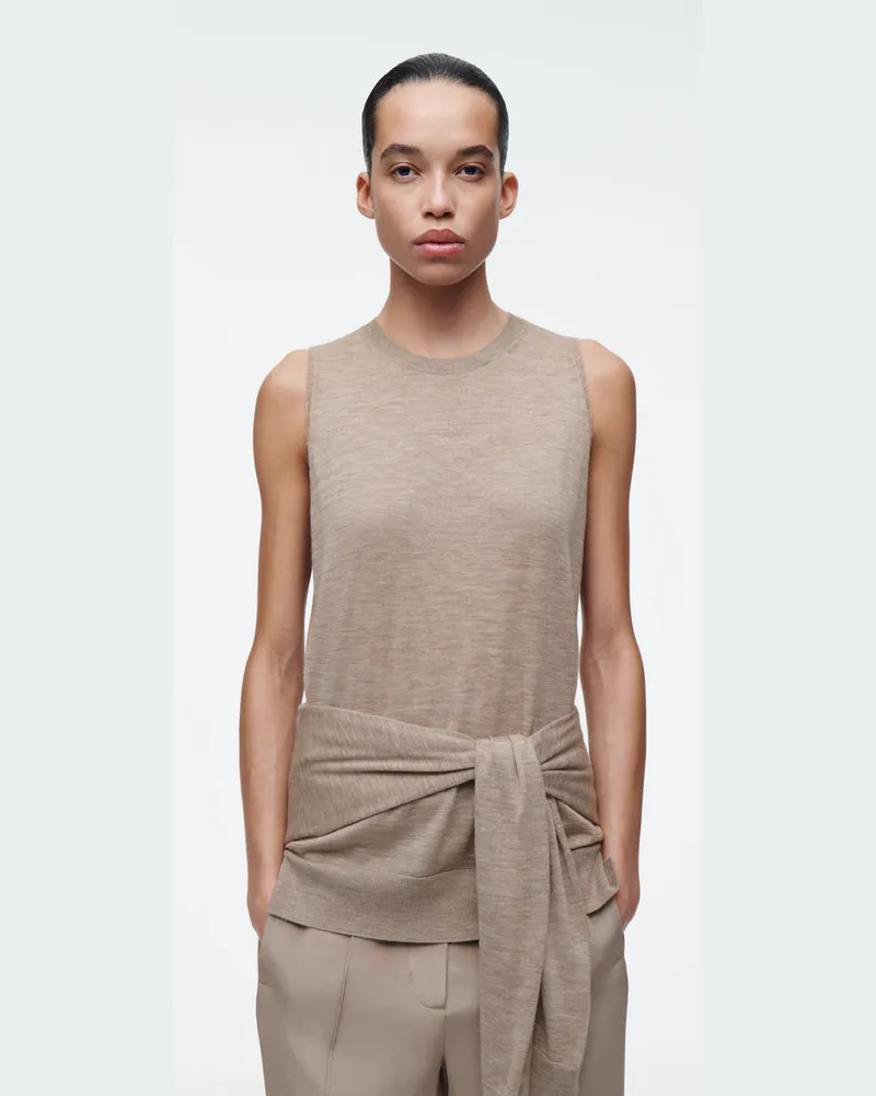 COS Mehrlagige Strickjacke Aus Feinem Kaschmir Beige