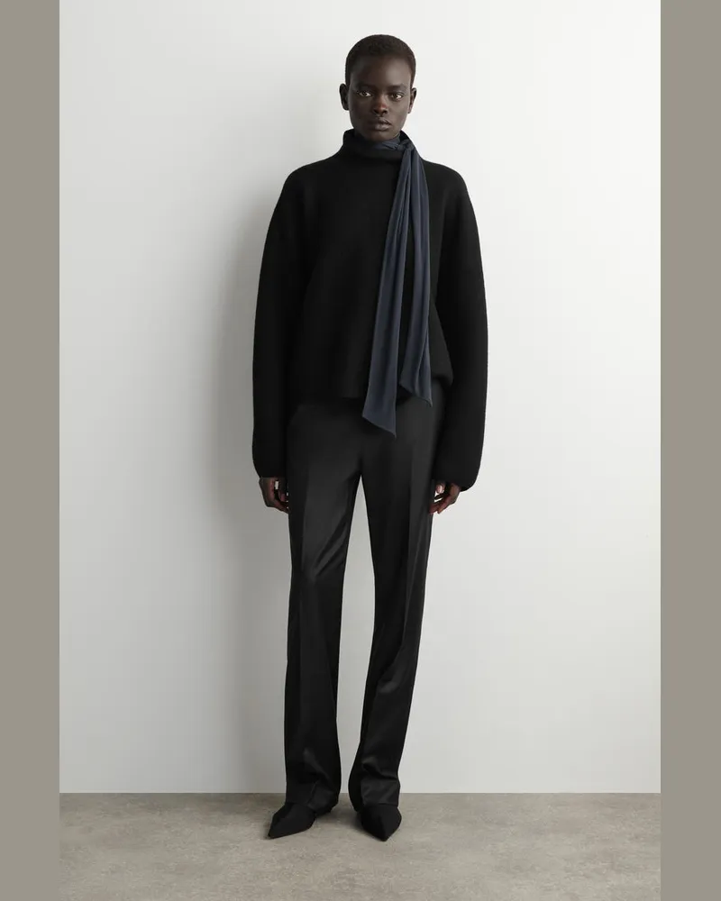 COS Hose Aus Wollflanell Mit Geradem Bein Schwarz