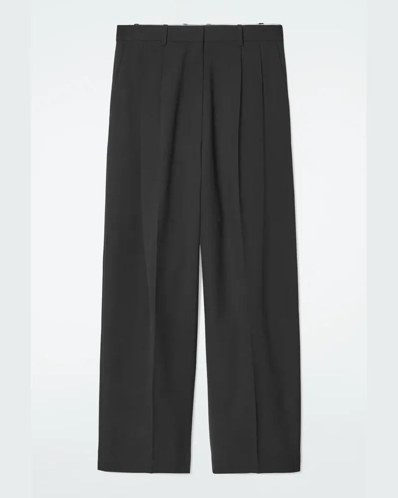 COS Lockere Hose Aus Twill Mit Weitem Bein Schwarz