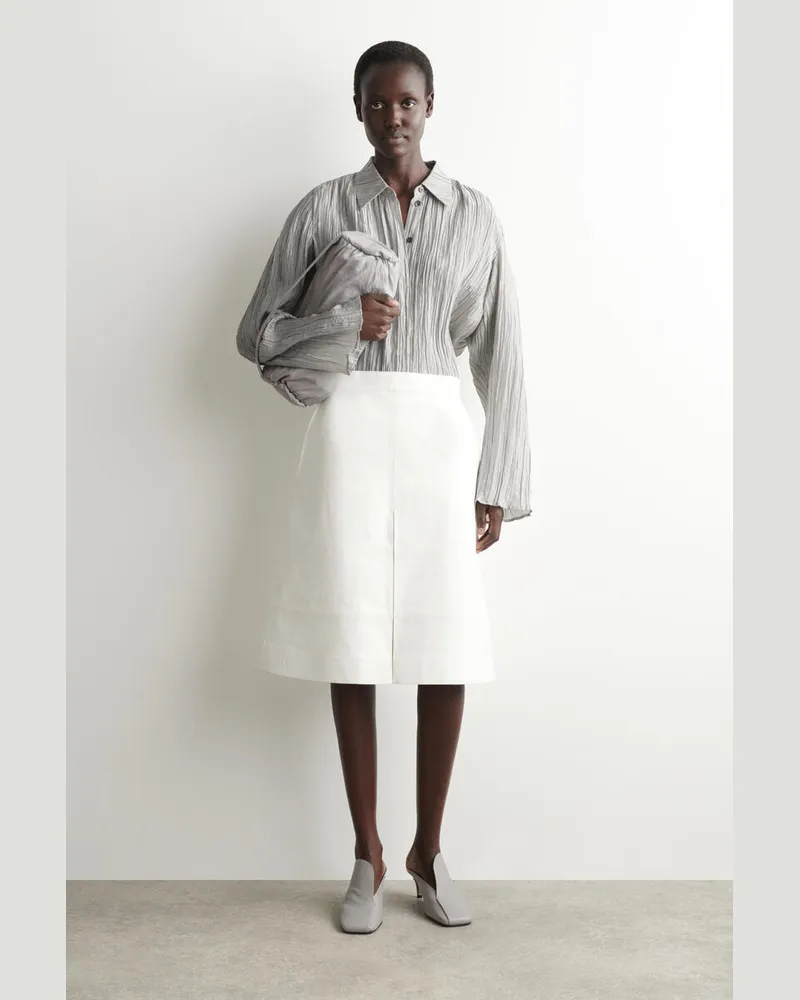 COS Mini-Zylinder-Clutch - Strukturiertes Leder Grau