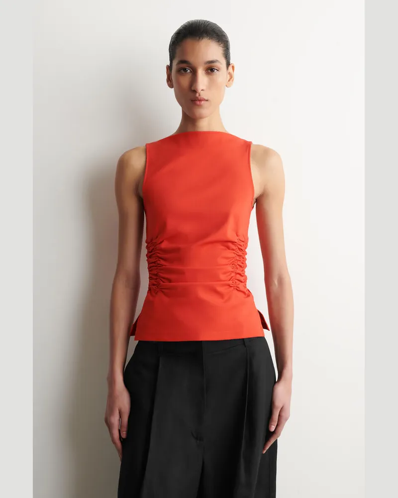COS Tanktop Aus Baumwolljersey Mit Raffungen Orange
